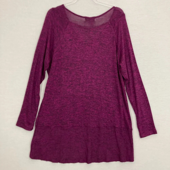 New One World Purple Mulberry Embellished Soft Knit Tunic Sweater XXL - Picture 8 of 9